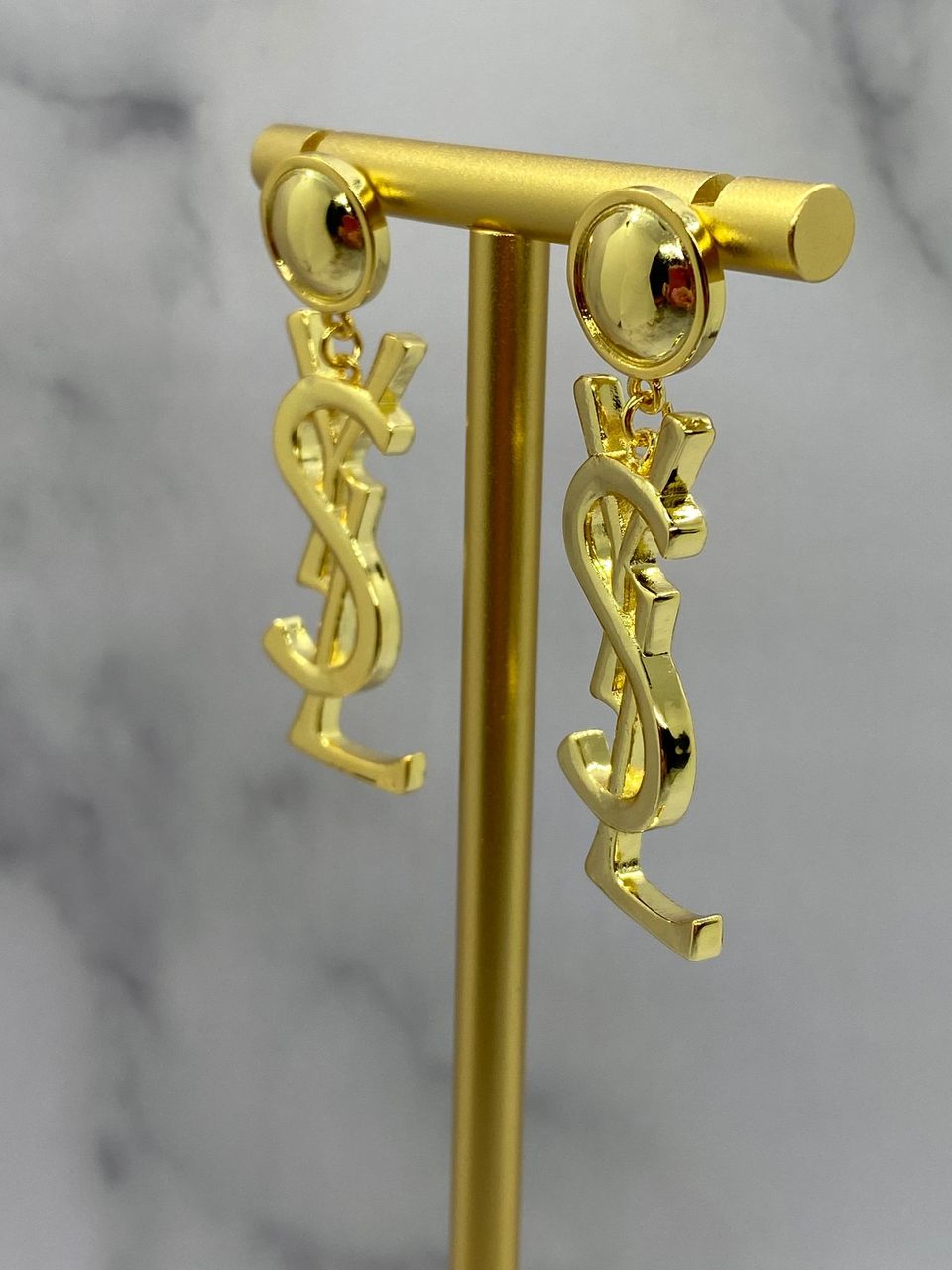 YSL Yves Saint Laurent Gold Pendant Earrings - Pre owned