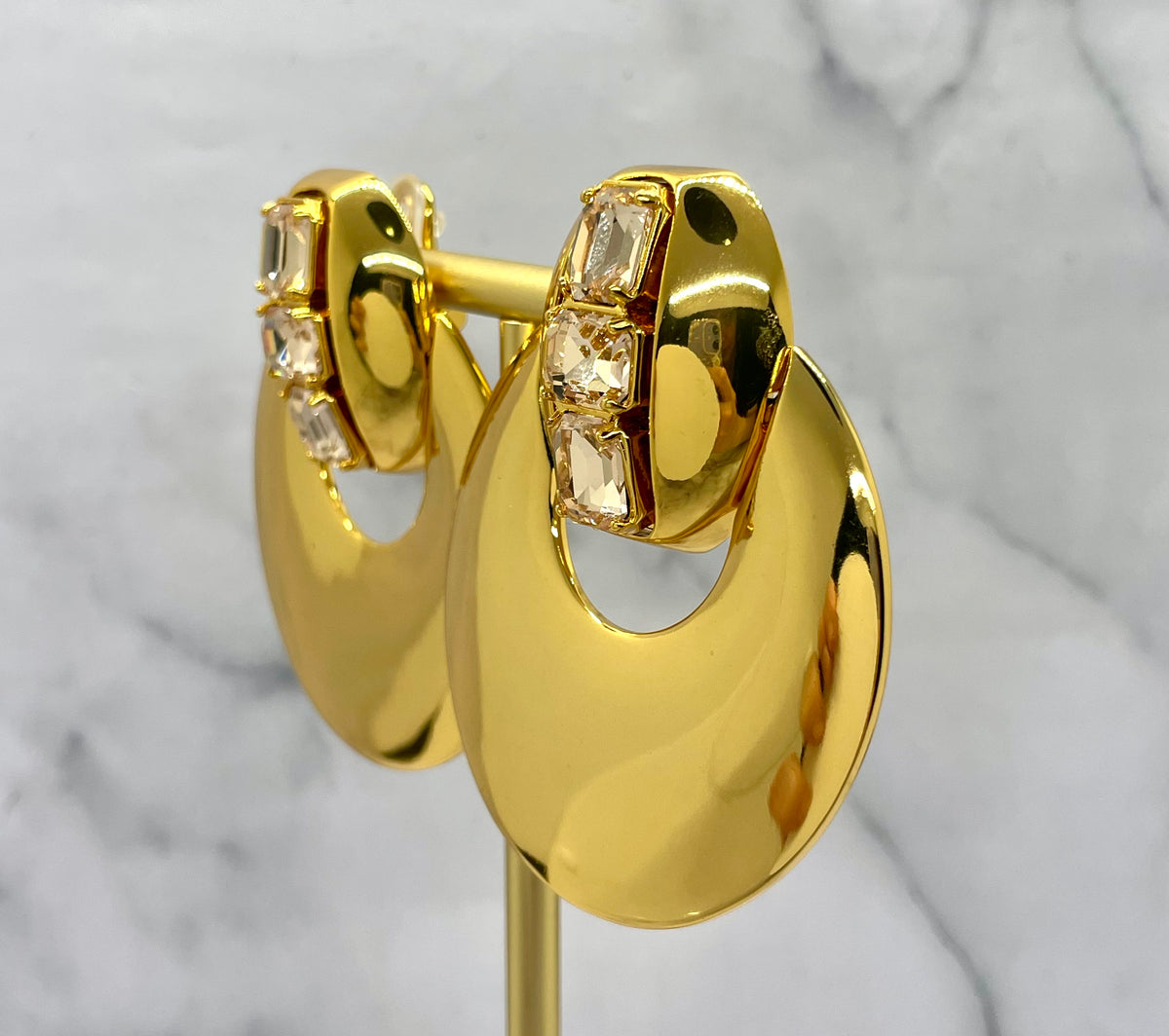 YSL YVES SAINT LAURENT Statement Clip On Earrings - Pre owned