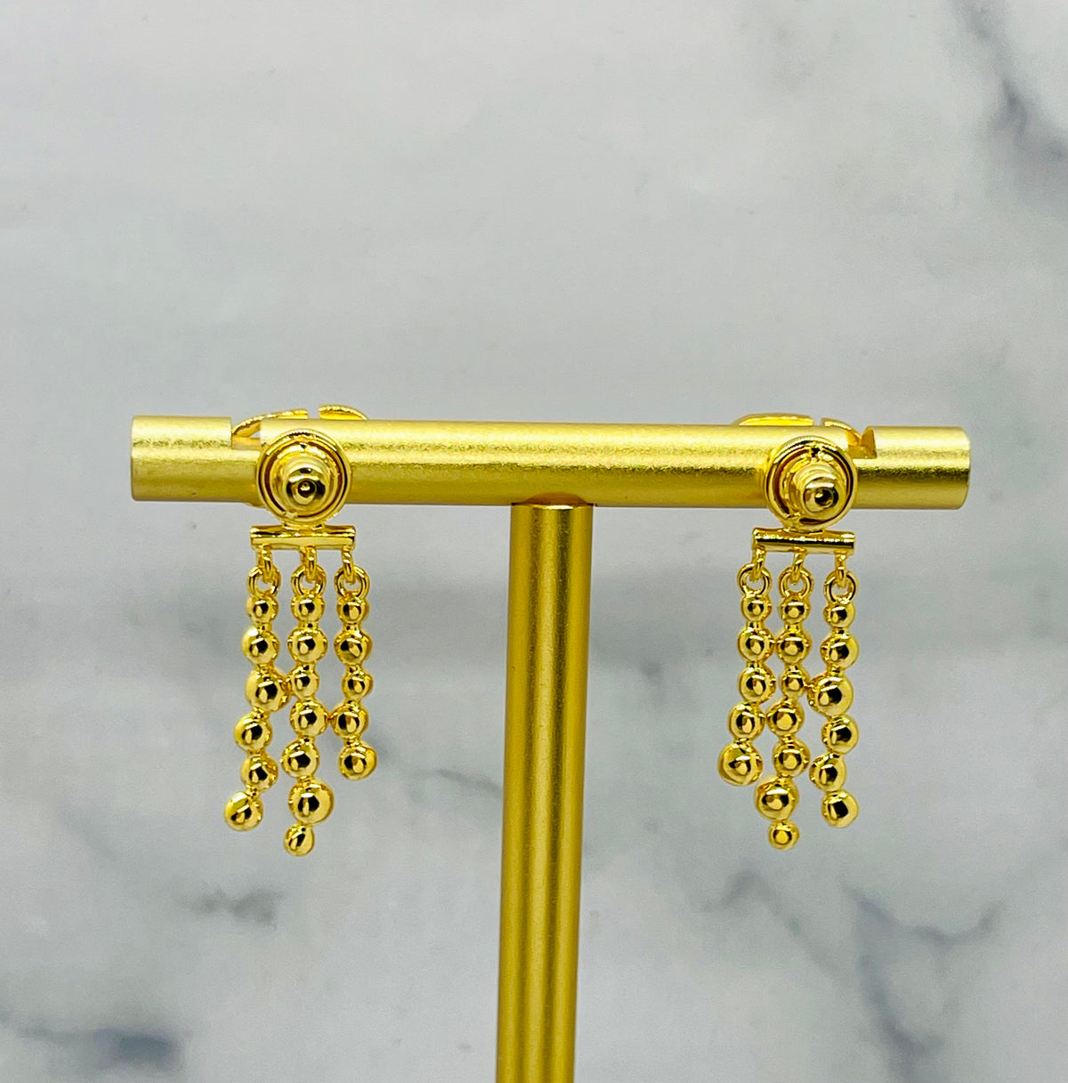 CHRISTIAN DIOR CD Rhinestone Fringe Earrings - Pre owned