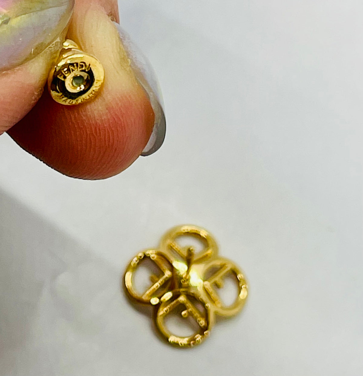FENDI F Monogram Flower Earrings - Pre owned