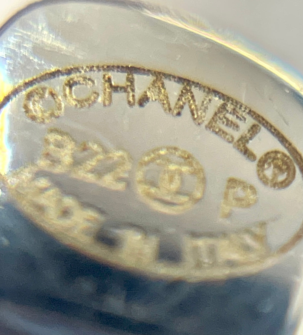 CHANEL CC Silver Tone Rhinestone Hoop Earrings - USED