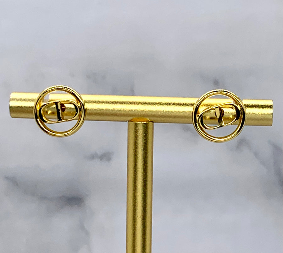 CHRISTIAN DIOR CD Circle Earrings - Pre owned