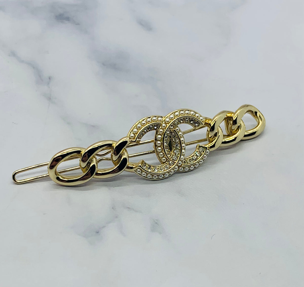 CHANEL CC 2020 Rhinestone Hair Clip Barrette - USED