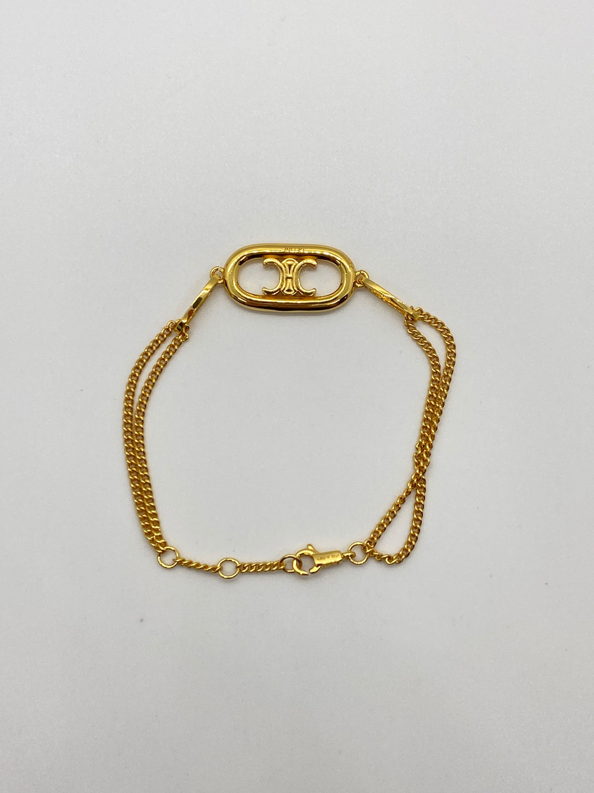 CELINE CC Gold Tone Monogram Bracelet - Pre owned
