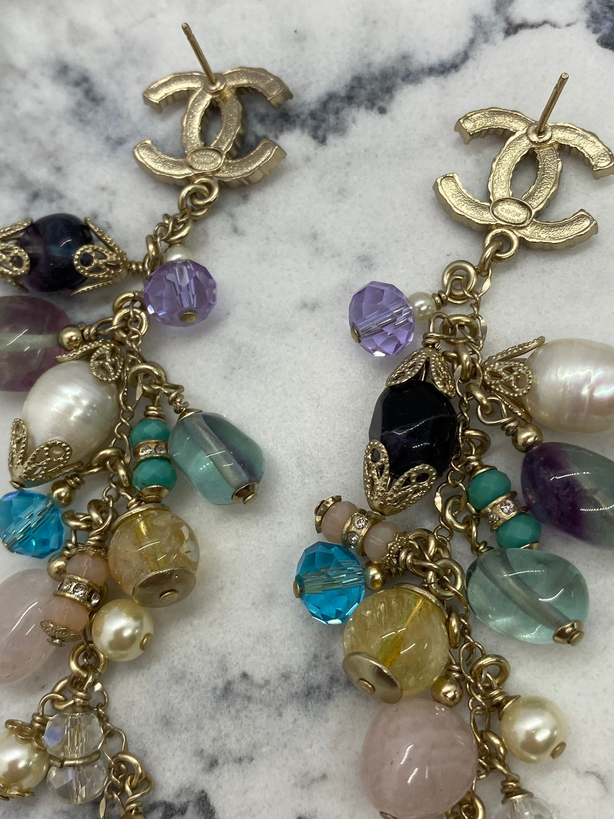 CHANEL CC Beaded Vintage Earrings - USED