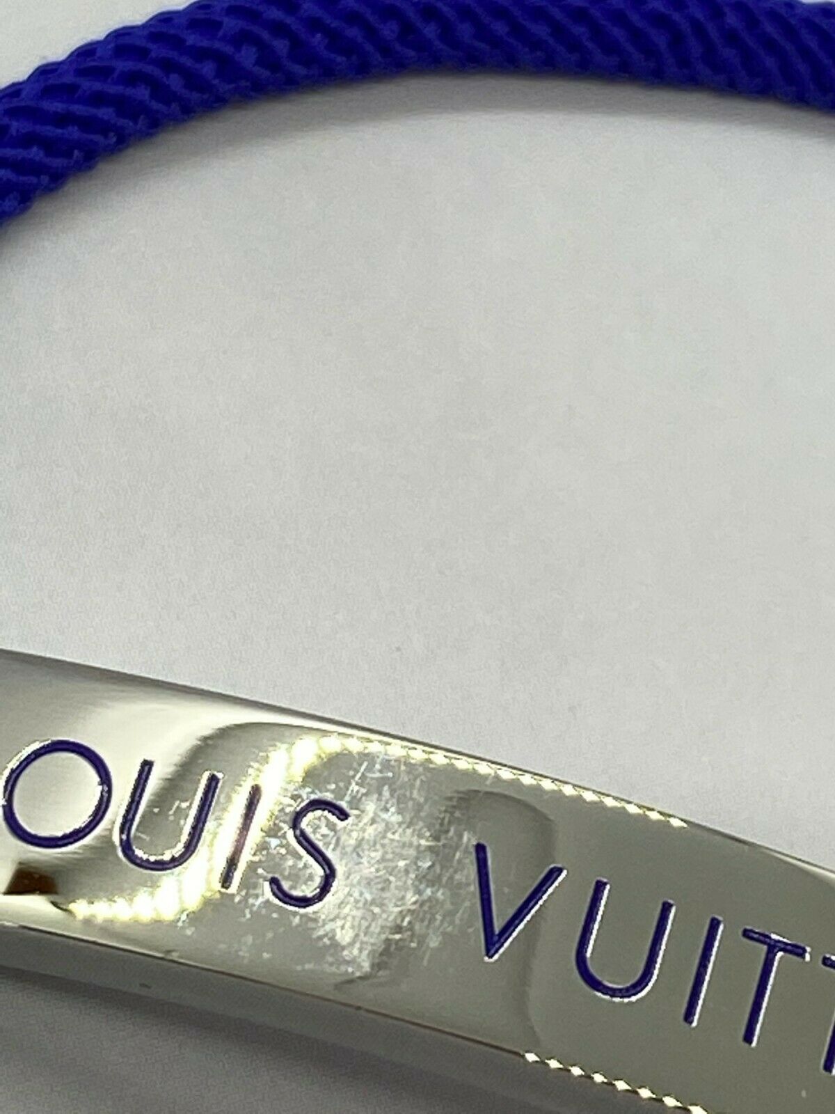 LOUIS VUITTON Blue Rope Silver Tone Bracelet - USED