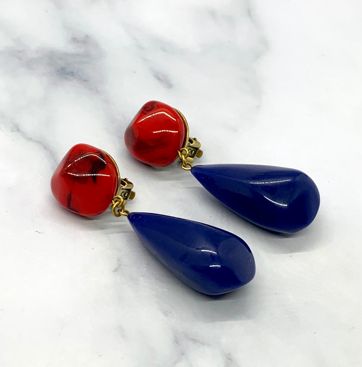 YSL YVES SAINT LAURENT Colorful Stone Earrings - Pre owned