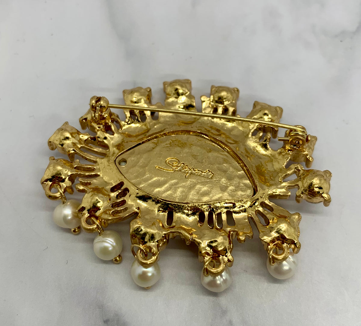 SCHIAPARELLI Statement Eye Brooch Pin - Pre owned