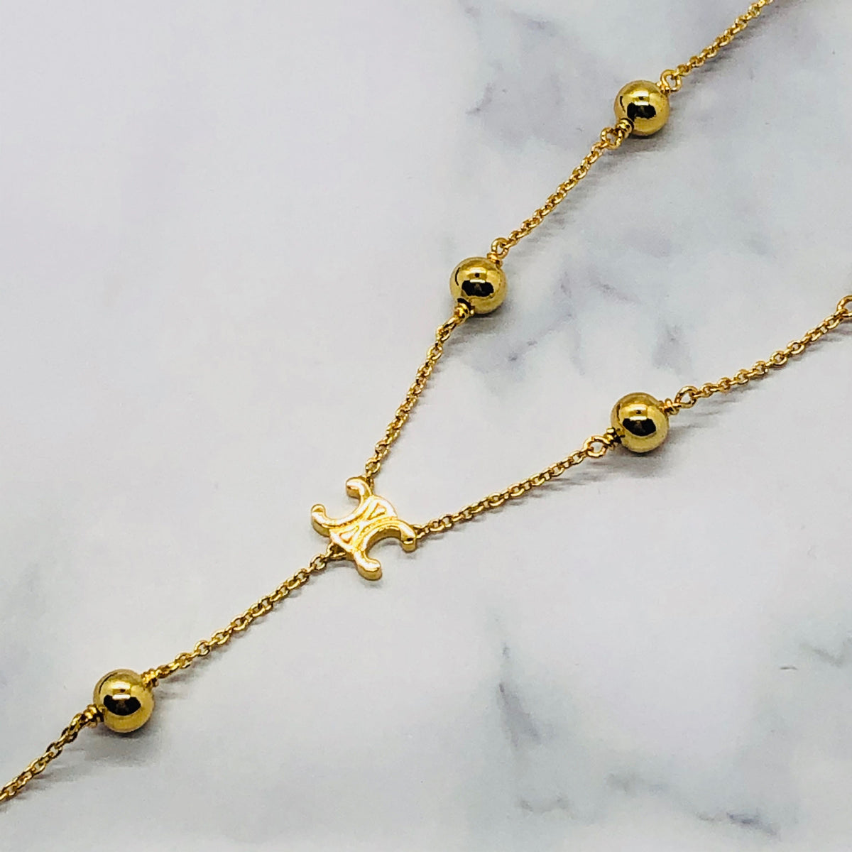 CELINE Monogram Lariat Necklace - Pre owned