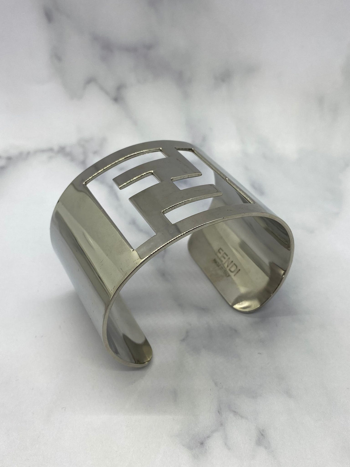 FENDI F Monogram Metal Cuff Bracelet - Pre owned