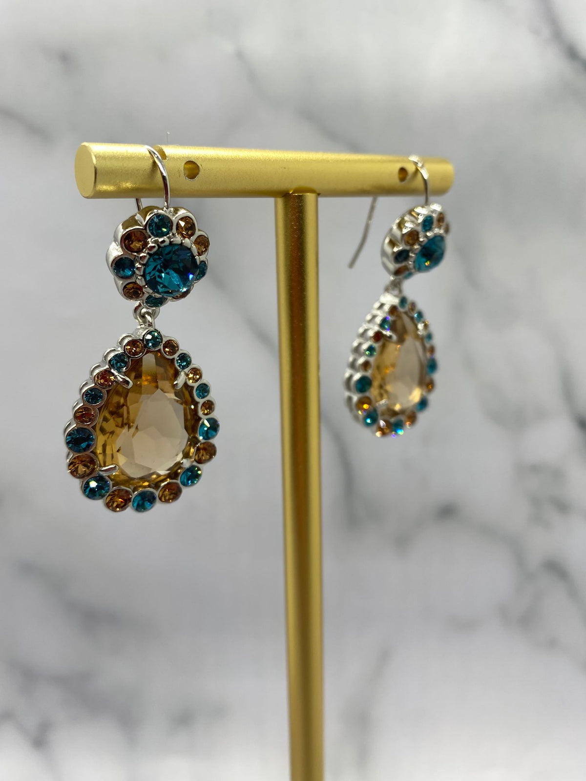 MIU MIU Rhinestone Pendant Earrings - Pre owned