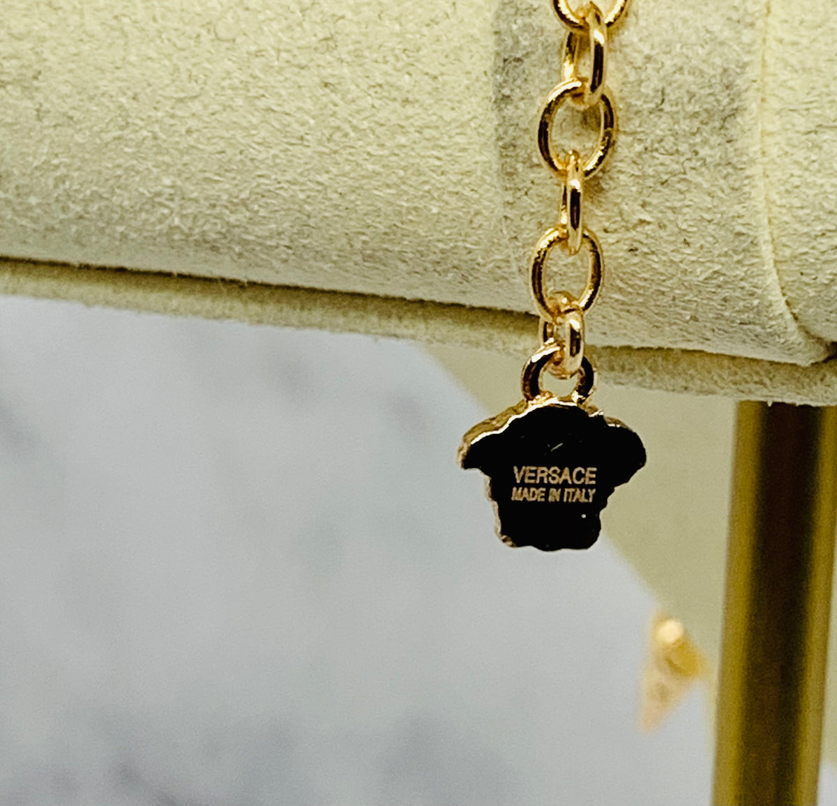 VERSACE Gold Tone Shell Charm Necklace - Pre owned