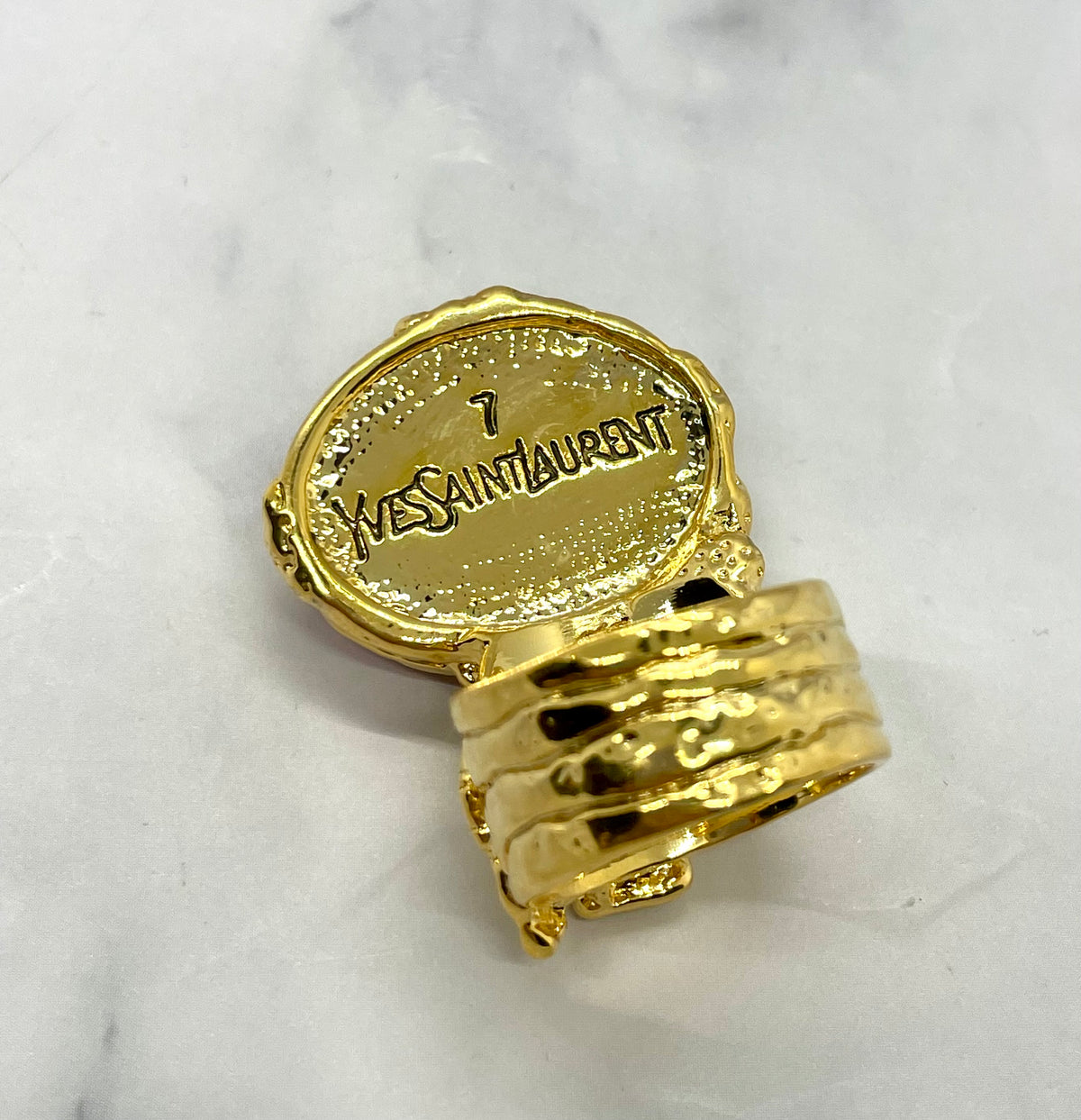 YSL YVES SAINT LAURENT Vintage Stone Ring Size 7 - Pre owned