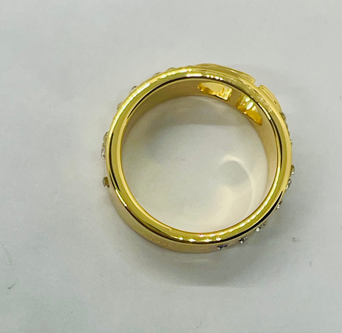 CHRISTIAN DIOR CD Rhinestone Ring , Size 7 - Preowned
