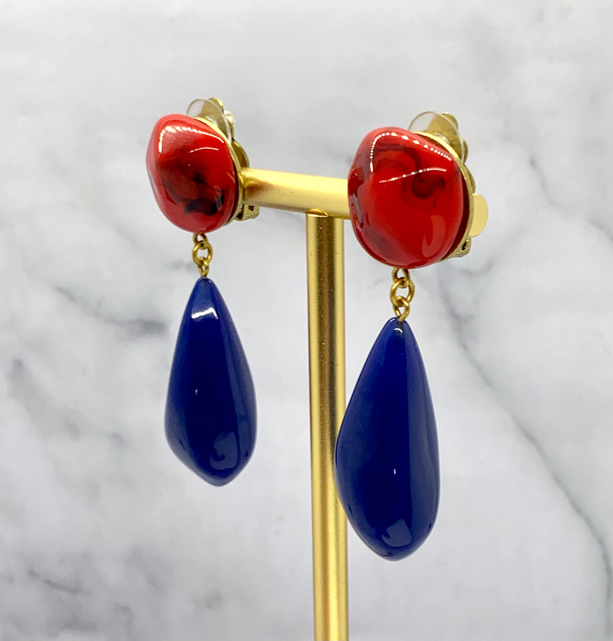 YSL YVES SAINT LAURENT Colorful Stone Earrings - Pre owned