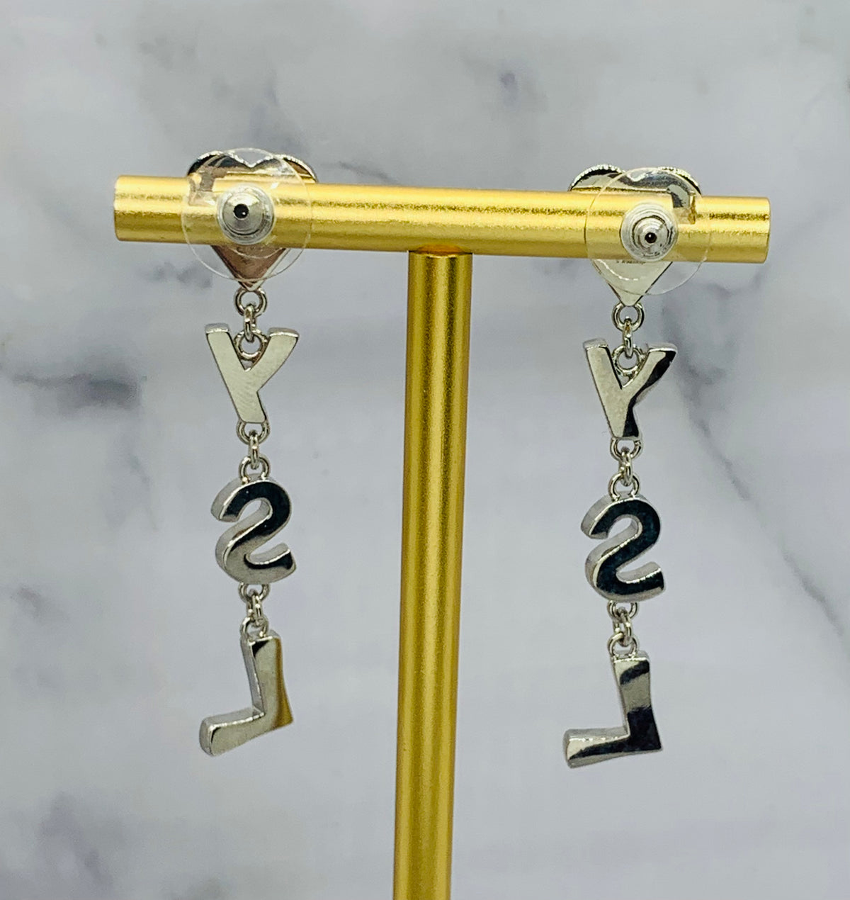 YSL YVES SAINT LAURENT Heart Pendant Earrings - Pre owned