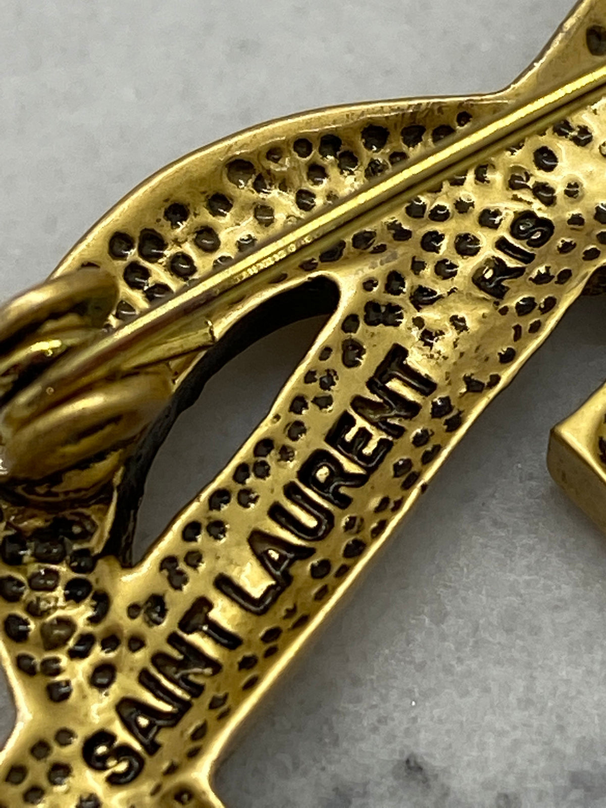 YSL SAINT LAURENT Brass Brooch Pin - DAMAGED