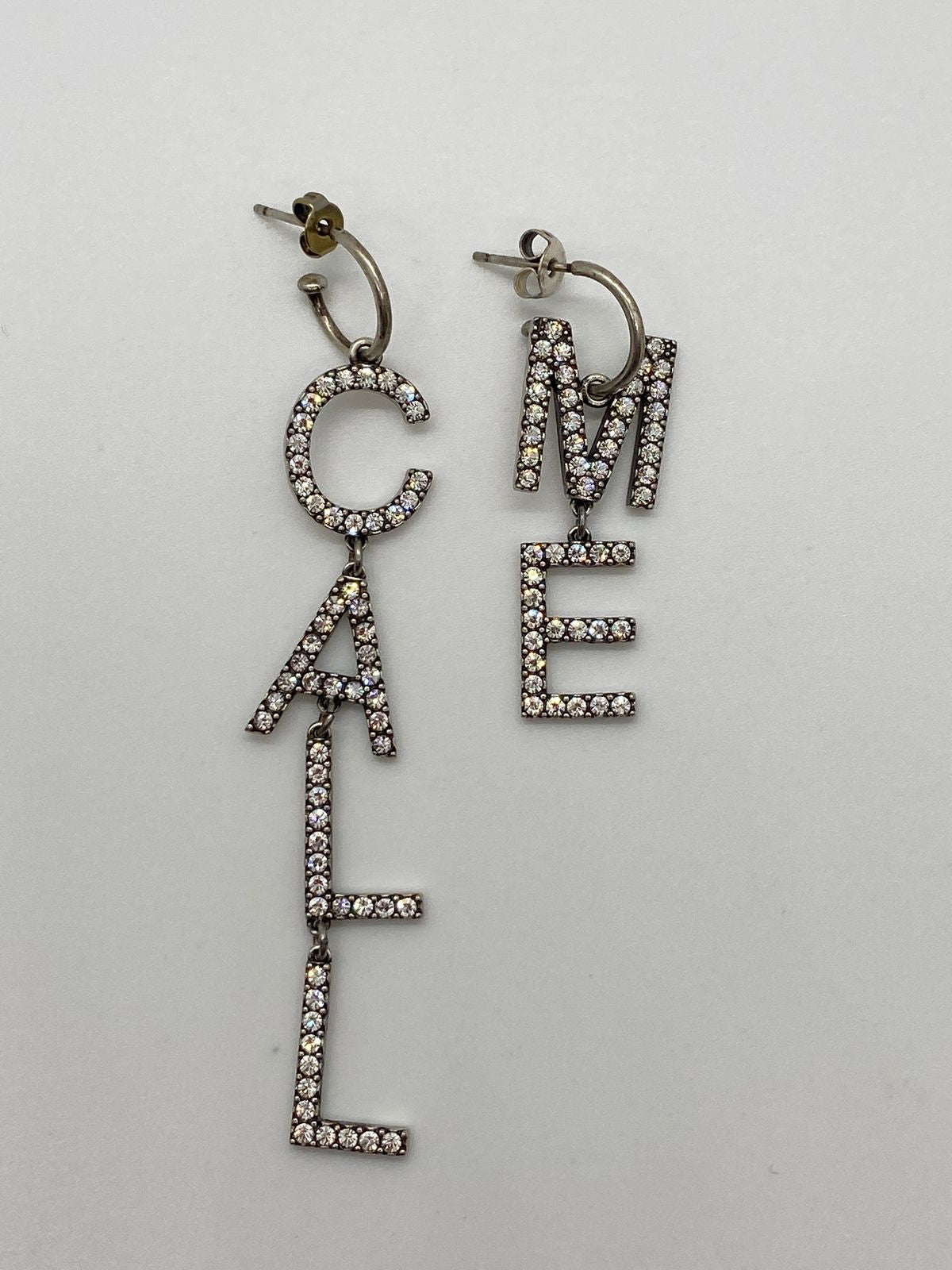 YSL YVES SAINT LAURENT Call Me Rhinestone Pendant Earrings - Pre owned