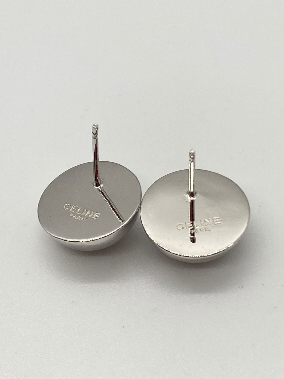 CELINE Silver Tone Dot Earrings - Pre owned