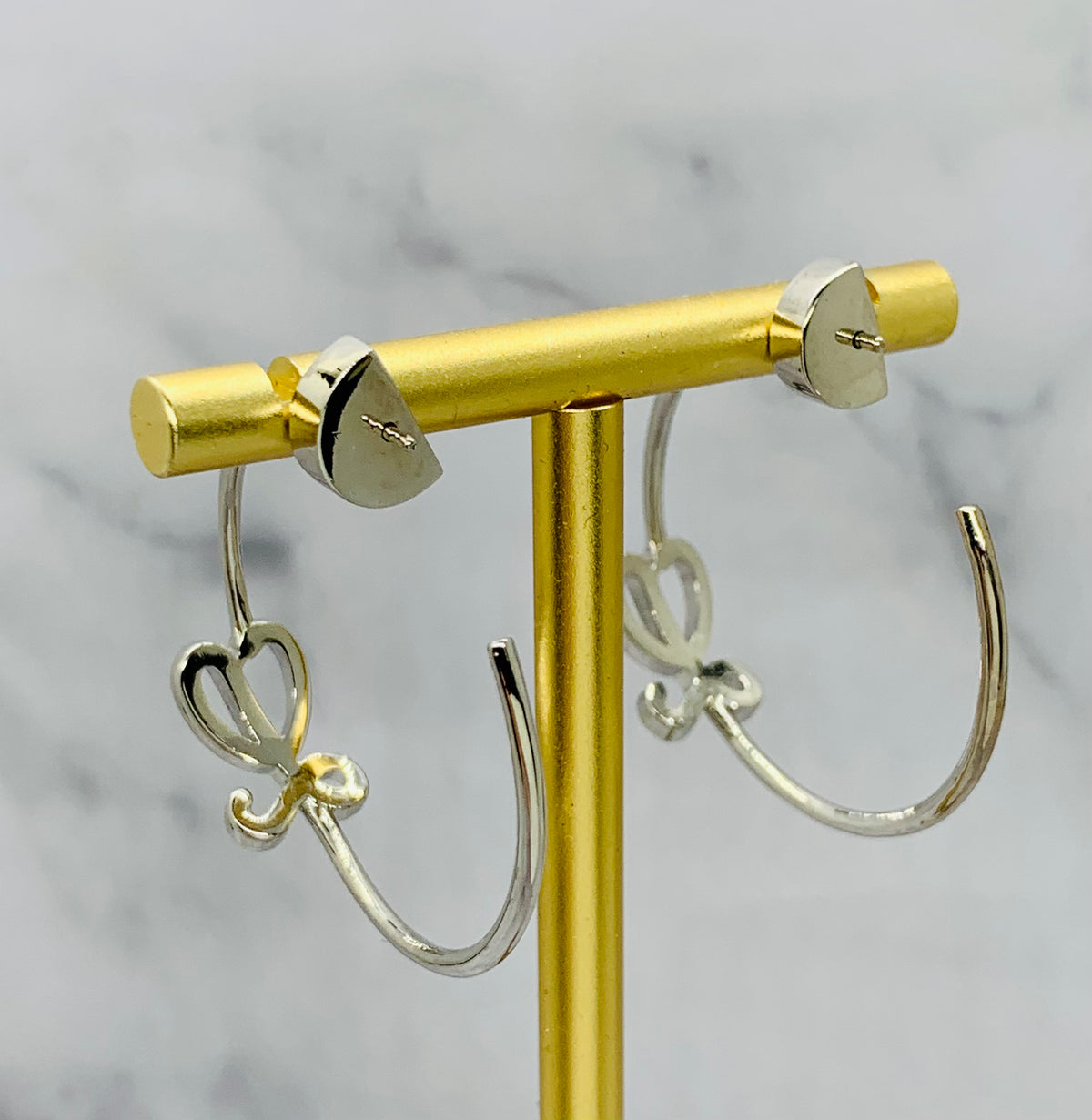 LOEWE L Silver Tone Hoop Earrings - Pre owned