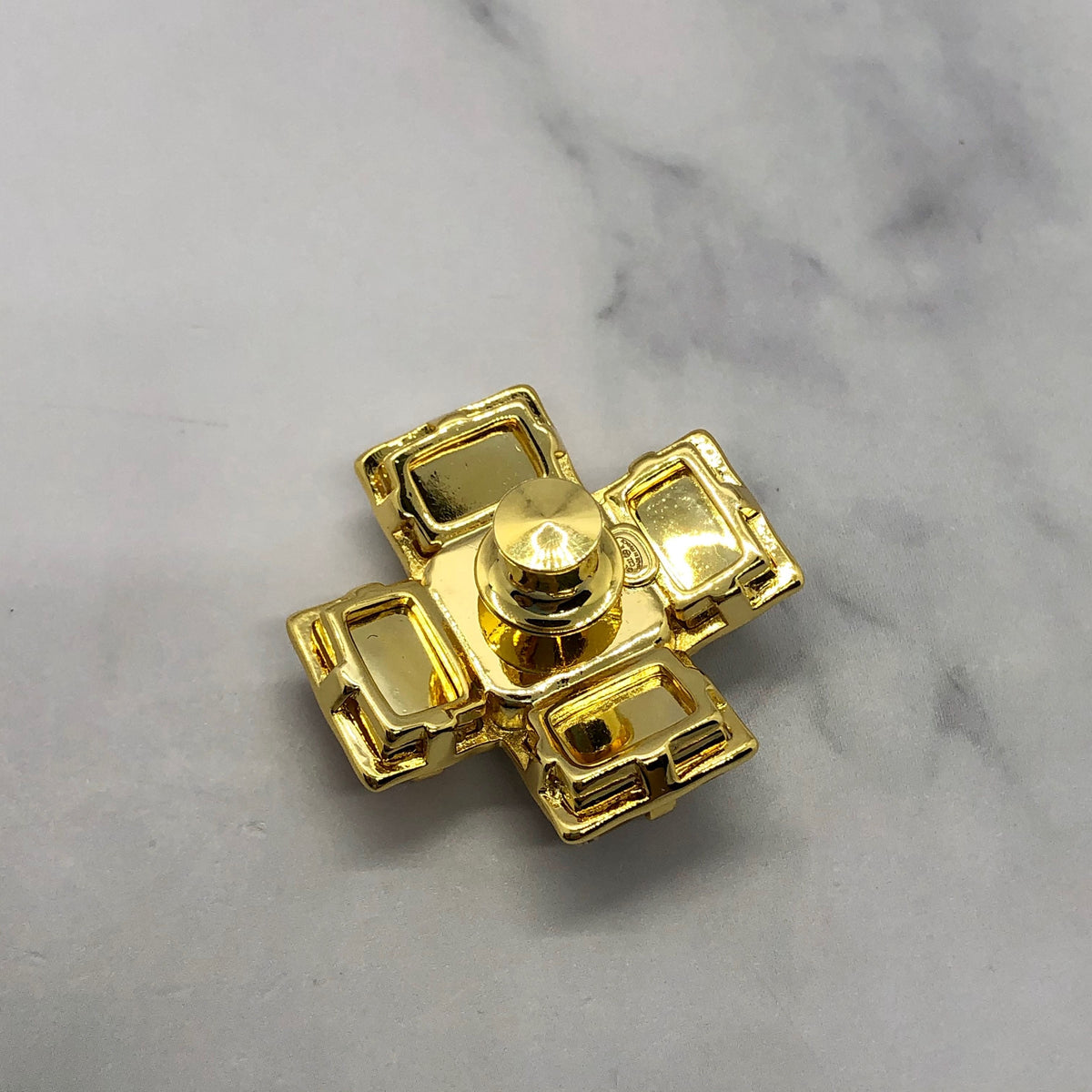 CHANEL CC Pink Cross Brooch Pin - USED