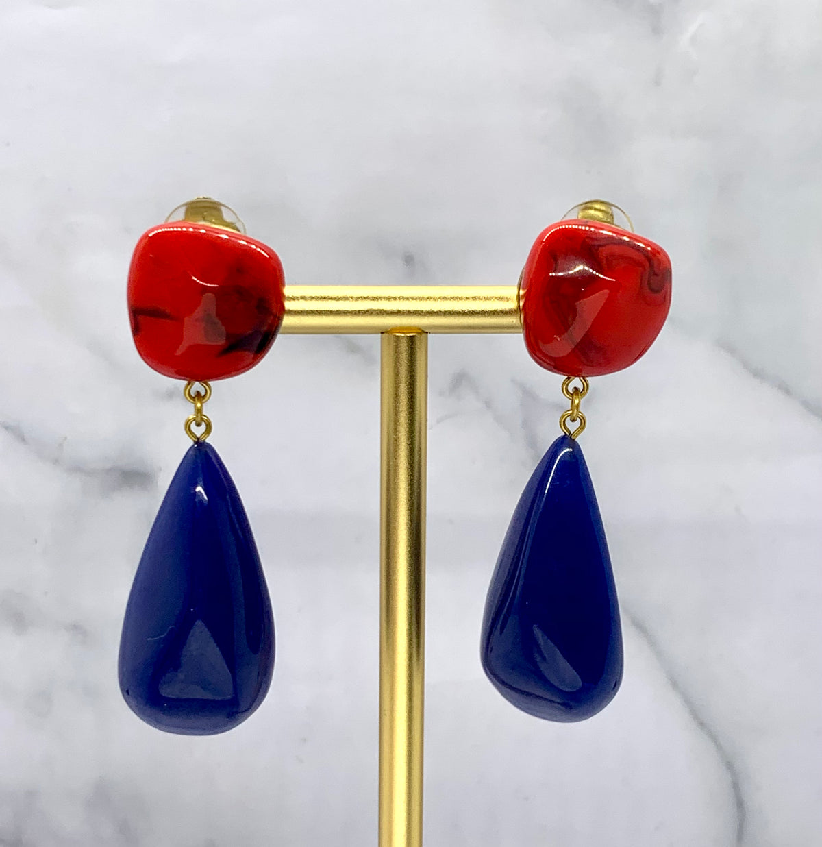 YSL YVES SAINT LAURENT Colorful Stone Earrings - Pre owned