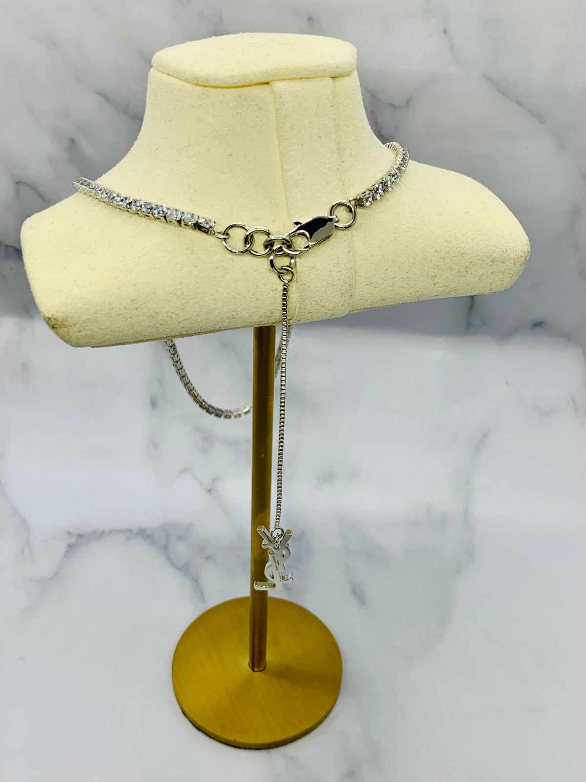 YSL YVES SAINT LAURENT Rhinestone Necklace - Pre owned