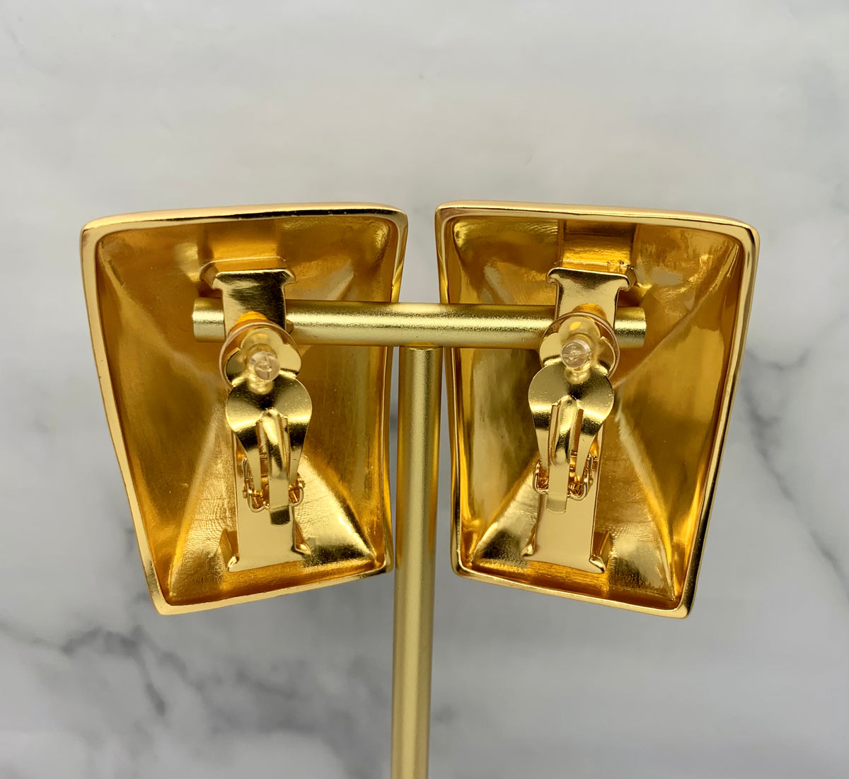 YSL YVES SAINT LAURENT Gold Tone Earrings - Pre owned