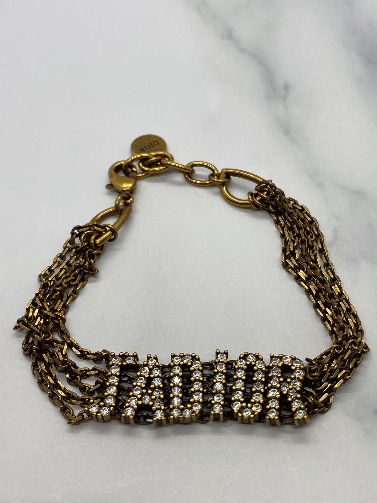 CHRISTIAN DIOR J'Adior Rhinestone Chain Bracelet - Pre owned