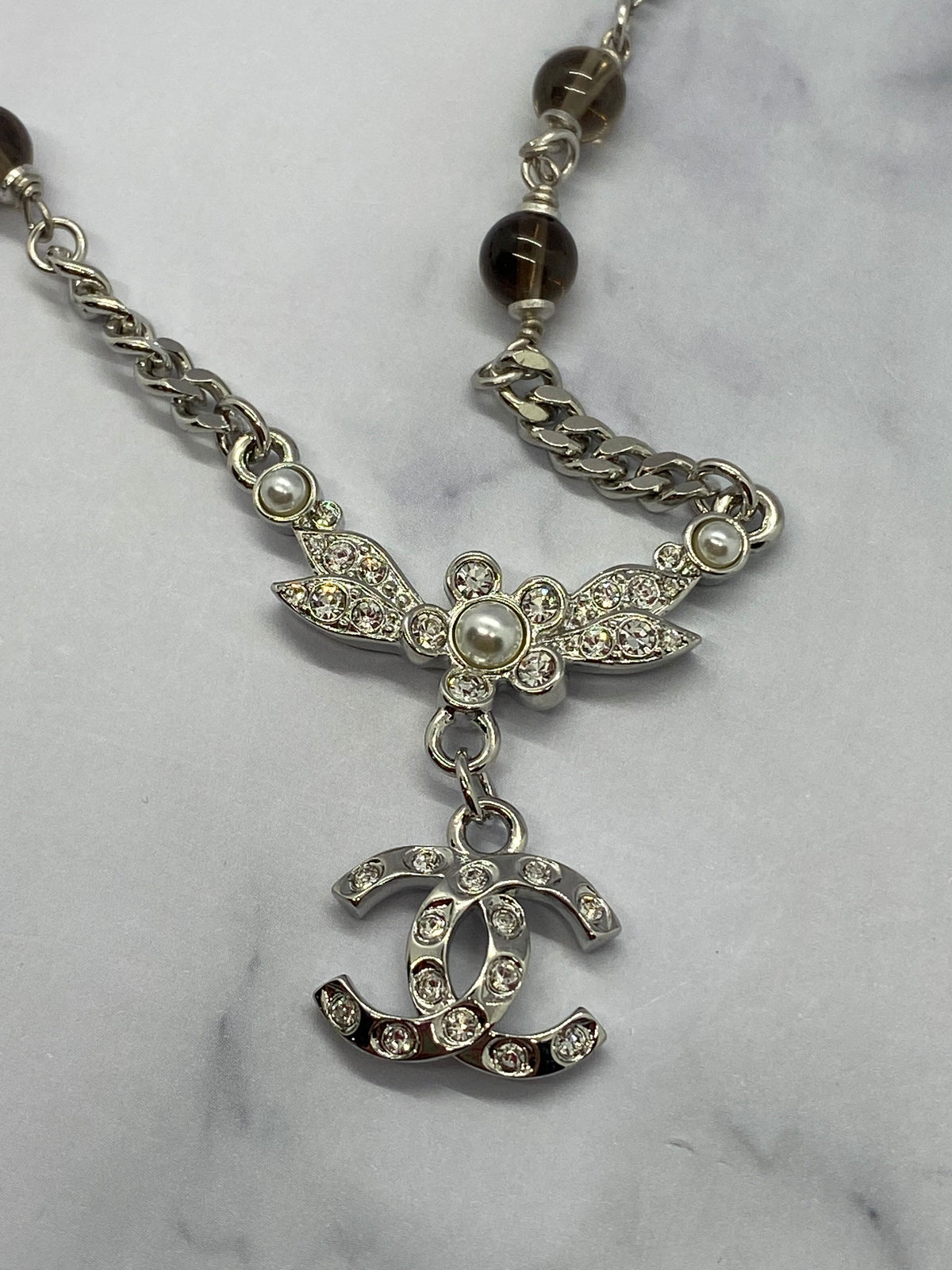 CHANEL CC Statement Rhinestone Necklace - USED