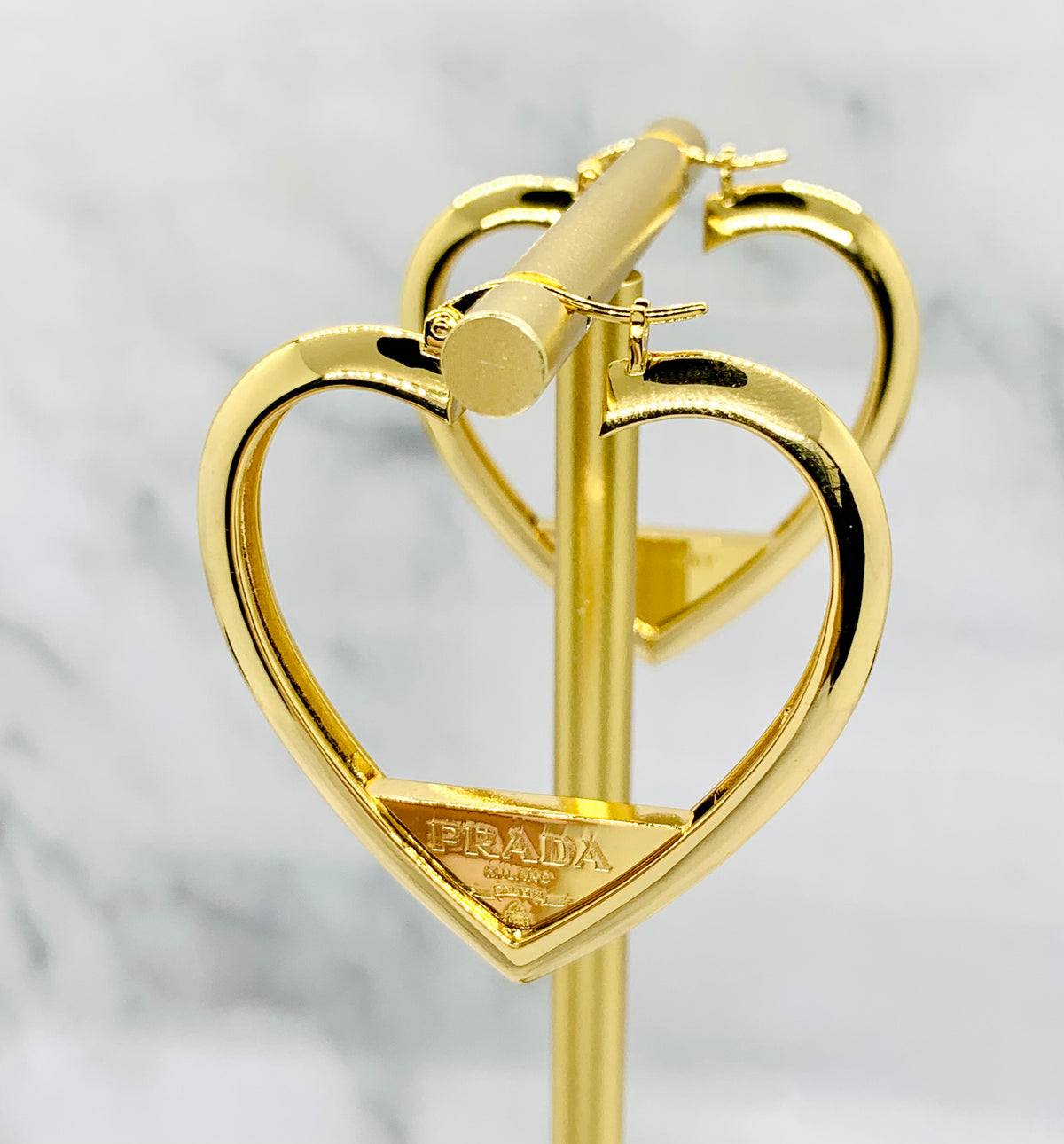 PRADA Heart Hoop Earrings - Pre owned