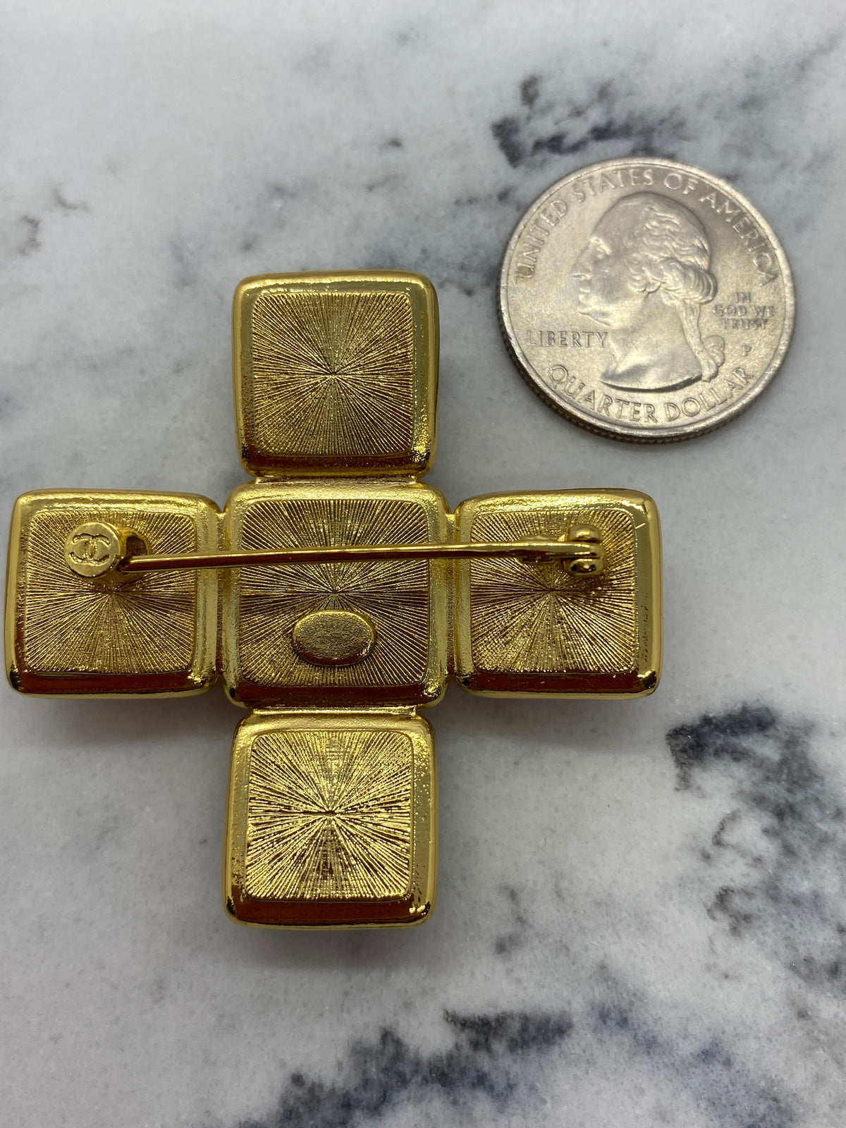 CHANEL CC Colorful Cross Brooch Pin - Pre owned