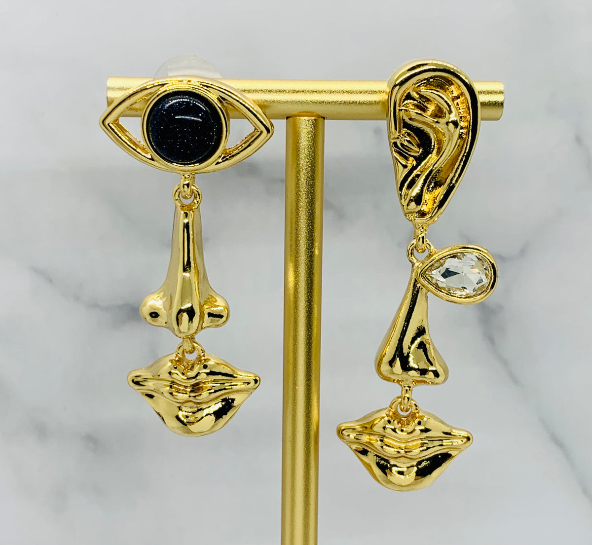 SCHIAPARELLI Statement Pendant Eye Earrings - Pre owned