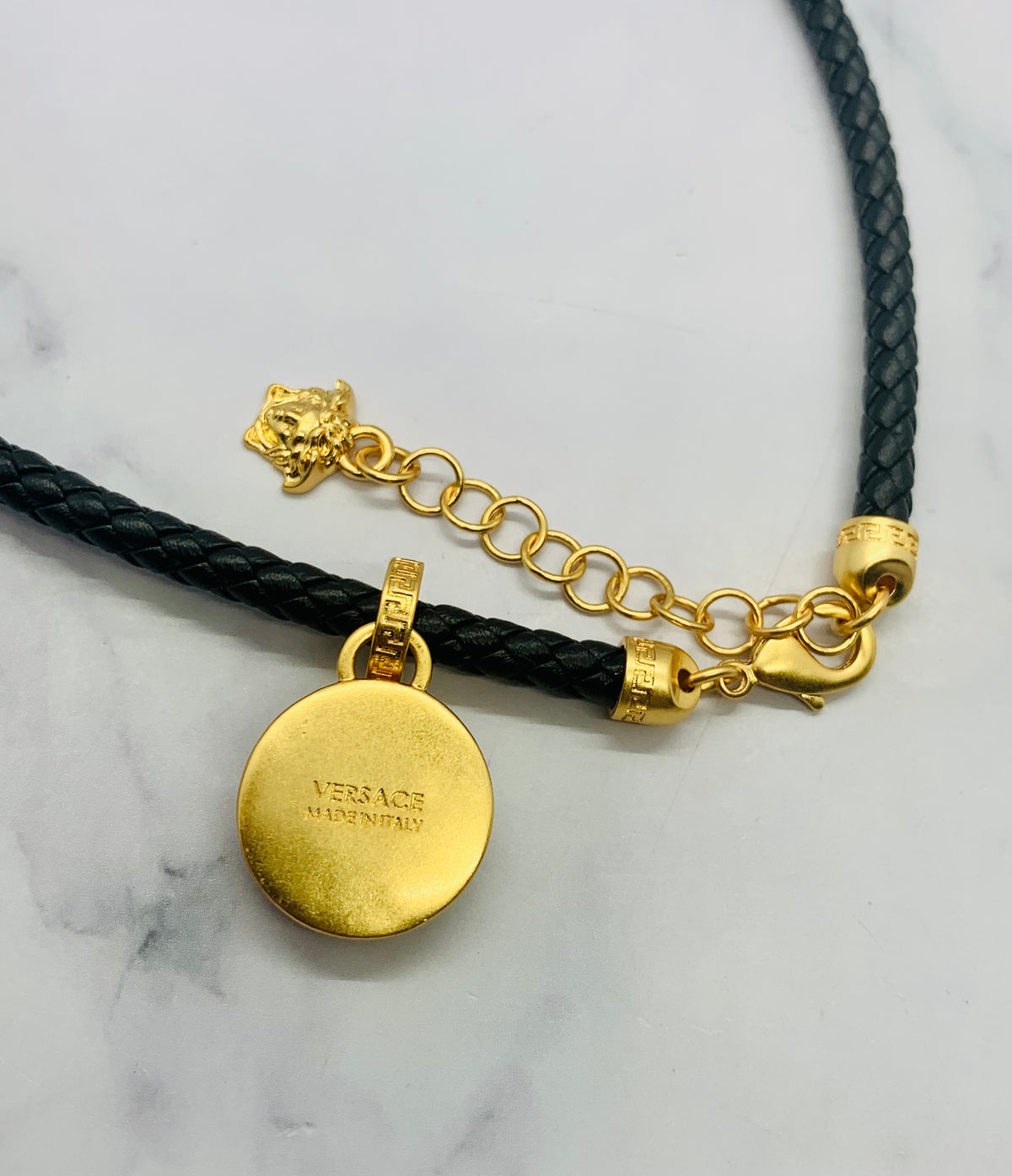 VERSACE Medusa Leather Necklace - Pre owned