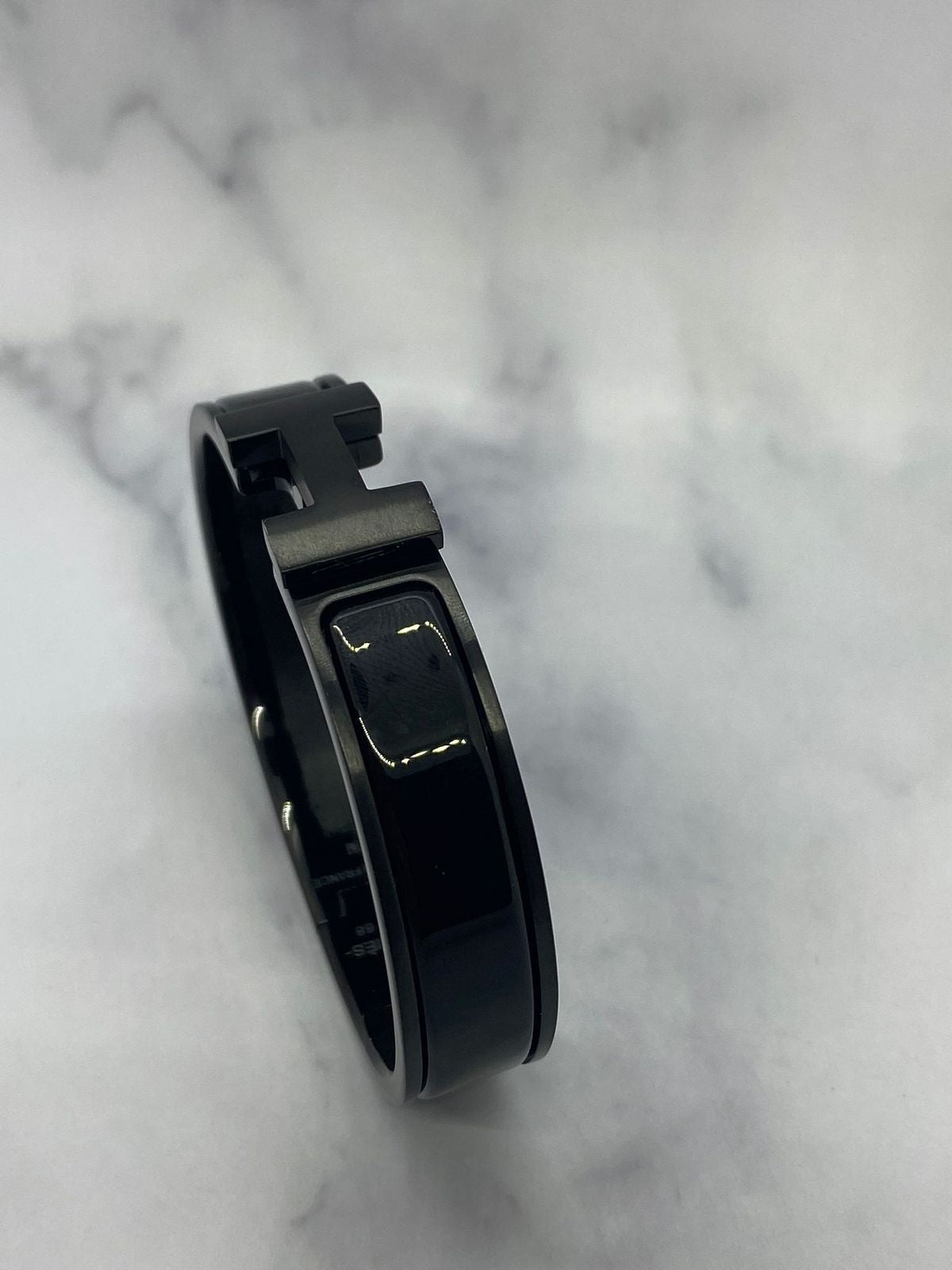 HERMES Black Tone Clic Cuff Bracelet - USED