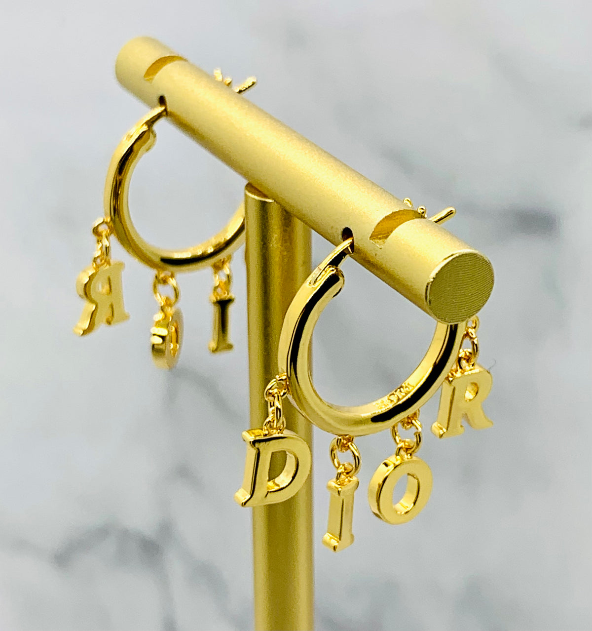 CHRISTIAN DIOR Monogram Hoop Earrings - Pre owned