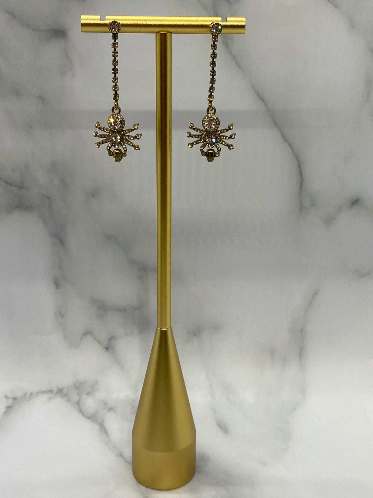ALEXANDER McQUEEN Rhinestone Spider Pendant Earrings - Pre owned