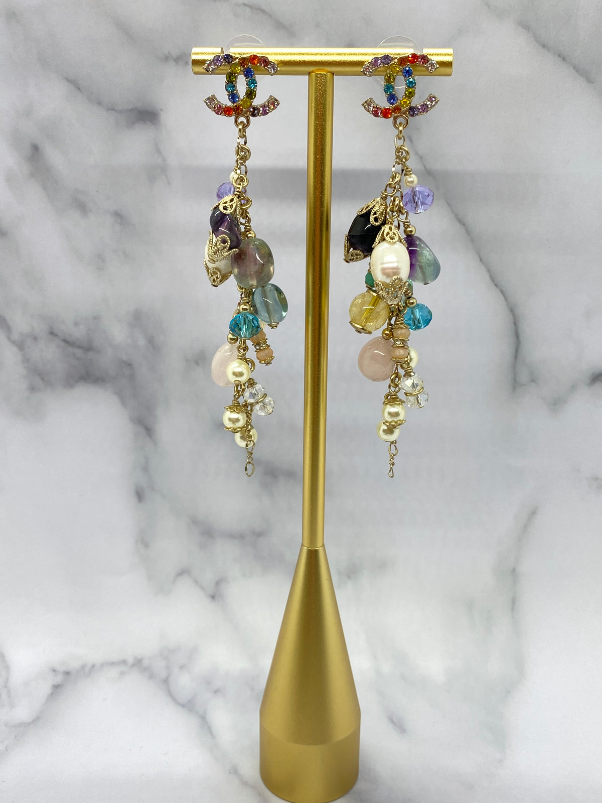CHANEL CC Beaded Vintage Earrings - USED