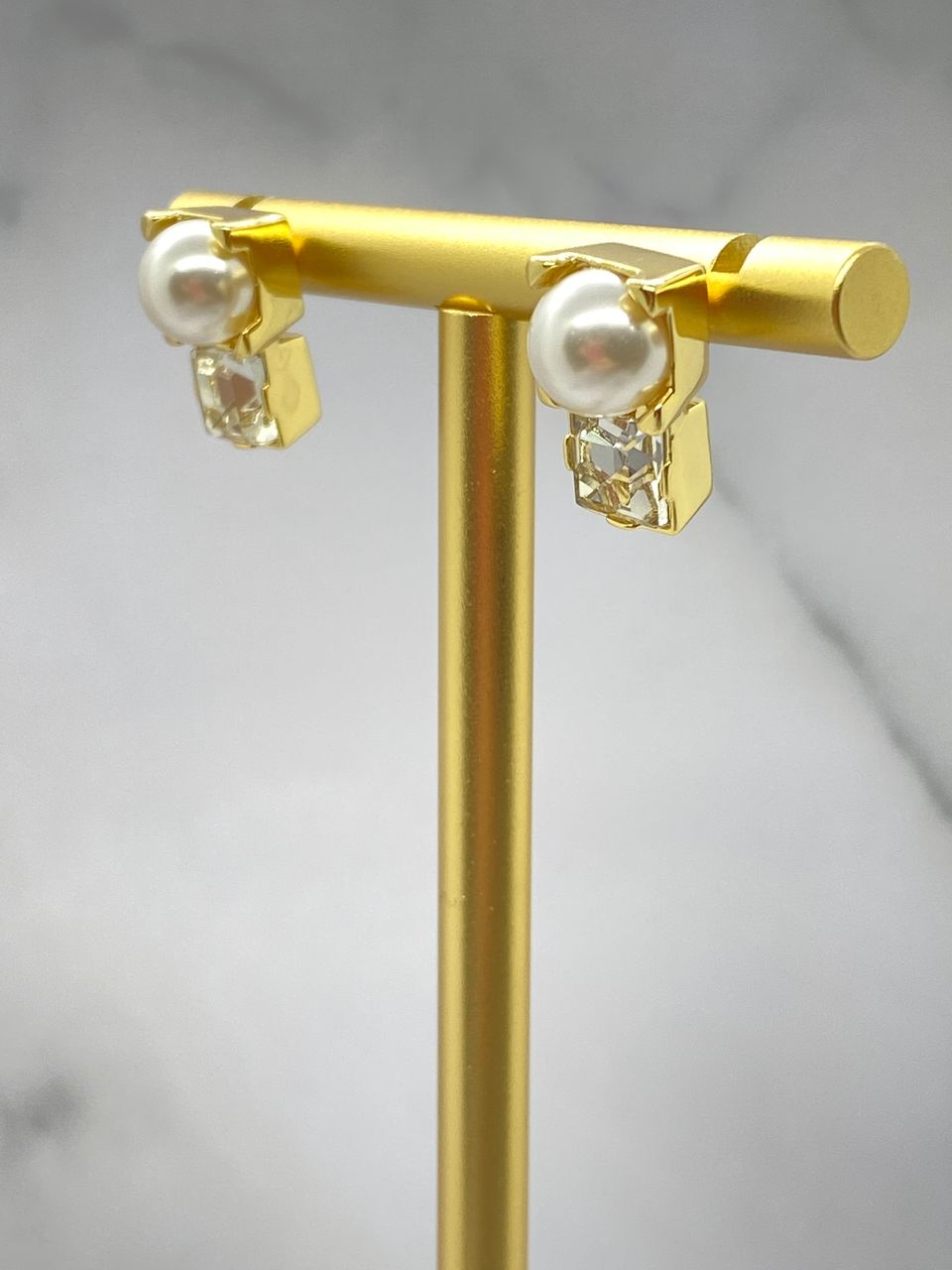 MIU MIU Pearl & Rhinestone Earrings - Pre owned