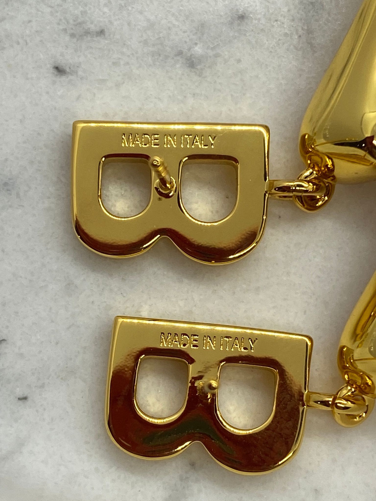 BALENCIAGA Gold Tone High Heel Shoe Earrings - Pre owned