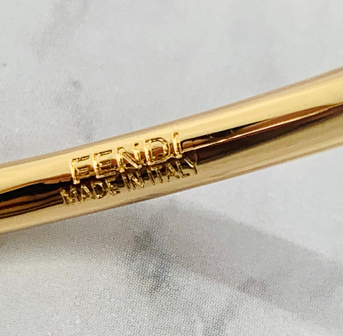 FENDI Filo Gold Tone Cuff Bracelet - Pre owned