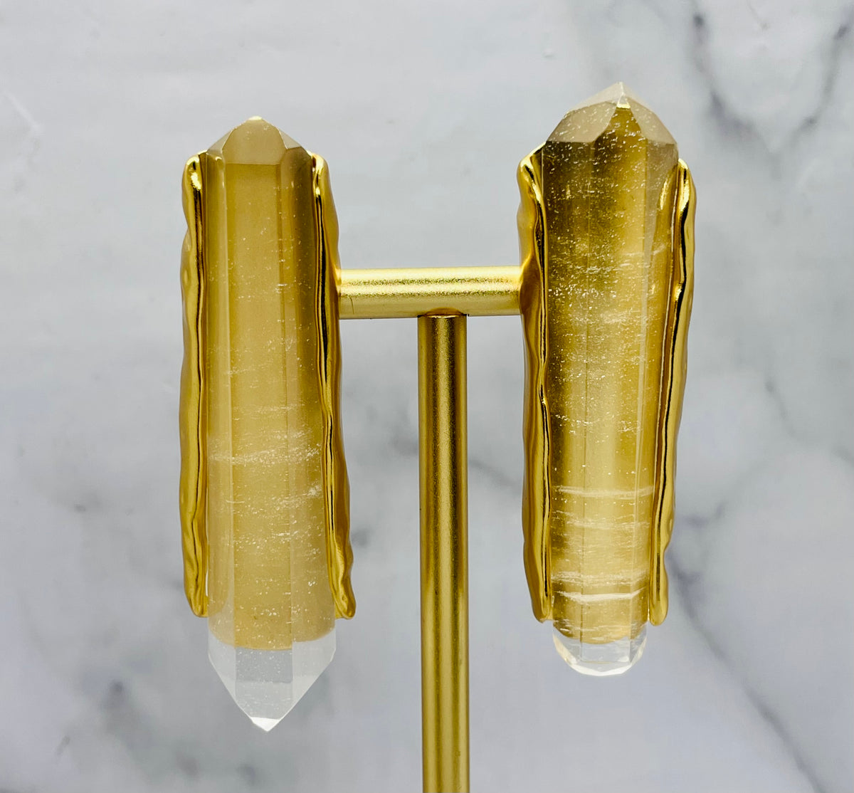 YSL YVES SAINT LAURENT Crystal Shard Clip On Earrings - Pre owned