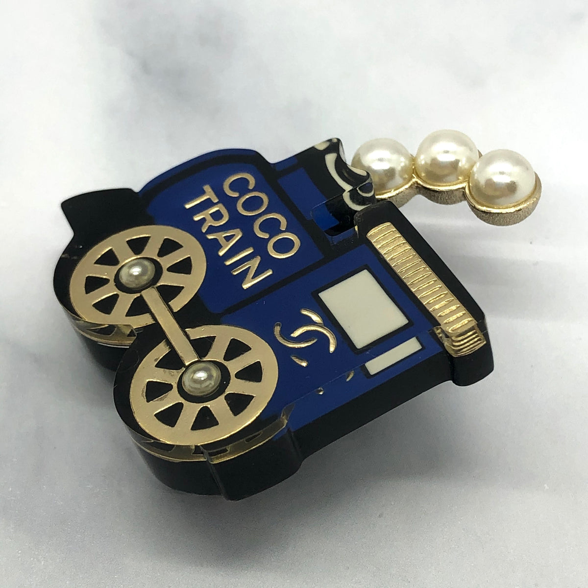 CHANEL CC Coco Train Brooch Pin - USED