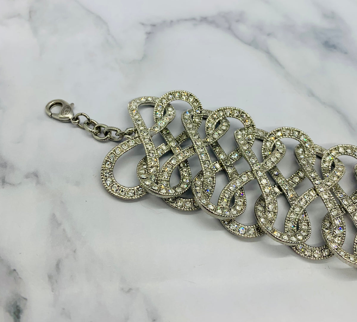 CHANEL CC 2015 Rhinestone Infinity Bracelet - USED