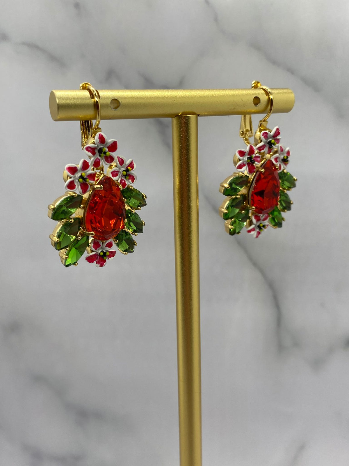 DOLCE & GABBANA Rhinestone Pendant Earrings - Pre owned