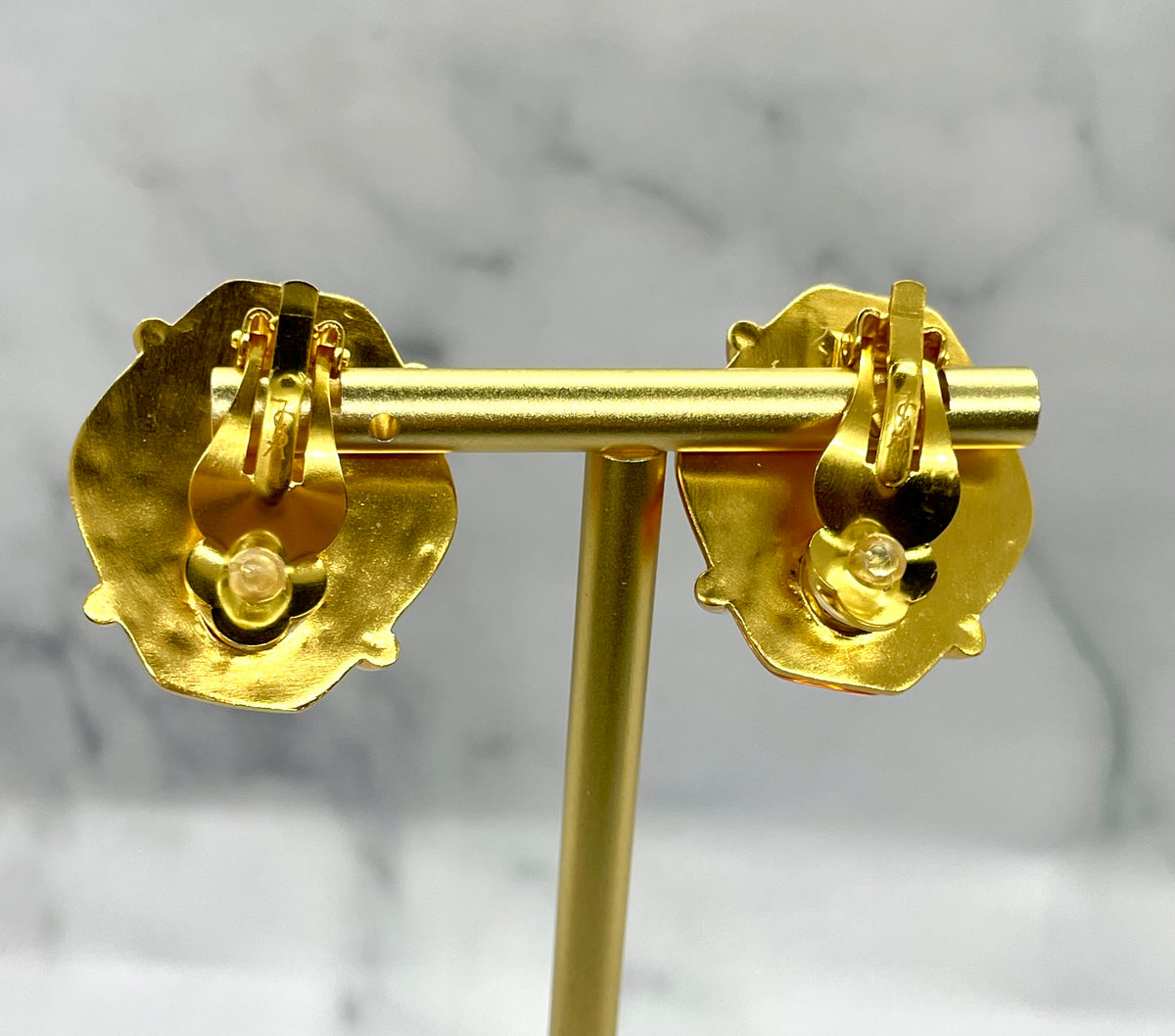 Yves Saint Laurent amber-tone clip-on earrings, pair, MB6075, photo 5