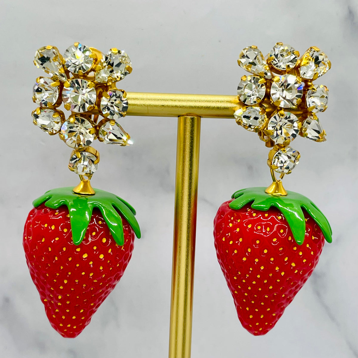 YSL Yves Saint Laurent strawberry clip-on earrings, pair, MK6433, photo 3