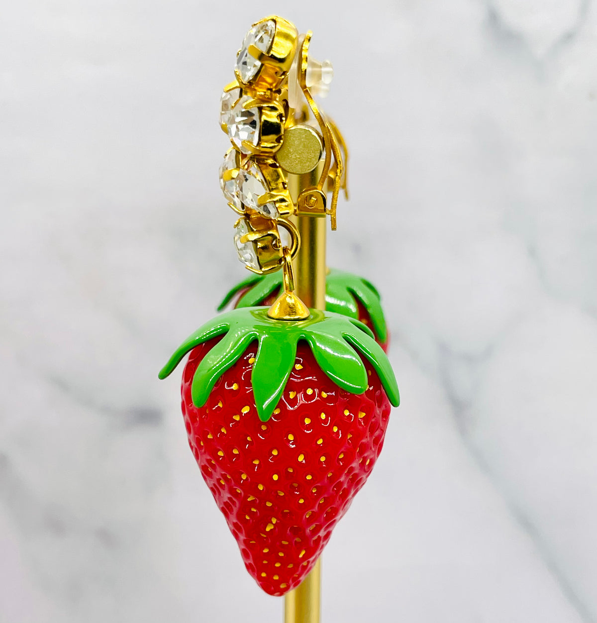 YSL Yves Saint Laurent strawberry clip-on earrings, pair, MK6433, photo 5