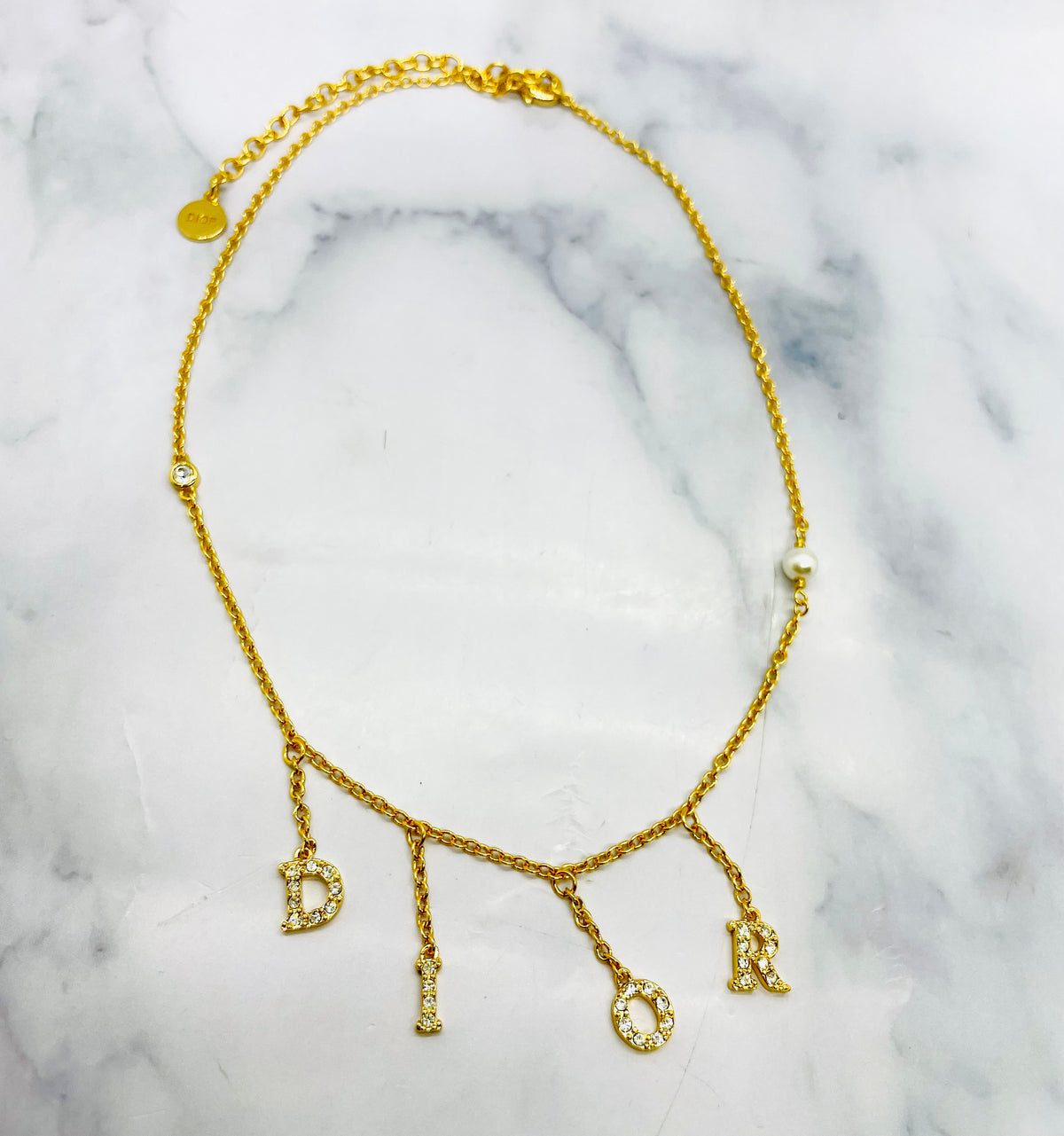 CHRISTIAN DIOR Monogram Rhinestone Necklace - Pre-Owned — 3