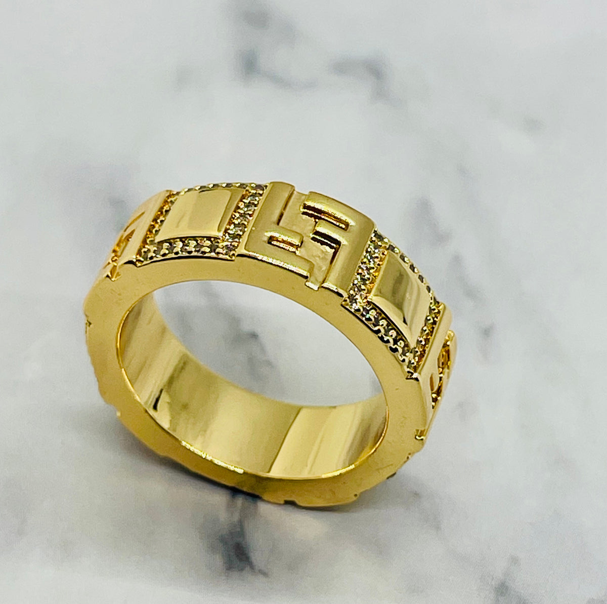 FENDI FF Rhinestone Monogram Ring Size 7 M - Pre-Owned — 5